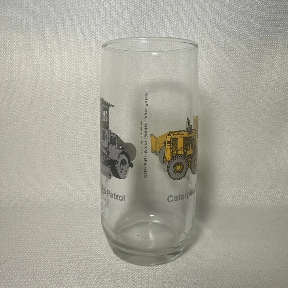 Vintage Pepsi-Cola Caterpillar 16-G Auto Patrol Tractor Glass Tumbler